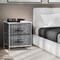 Sorbus Nightstand with 2 Drawers - Steel Frame, Wood Top & Easy Pull Fabric Bins - Great for Home, Bedroom, Office & College Dorm